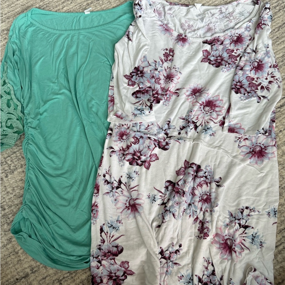 Pinkblush Floral Dress and Teal Top Set